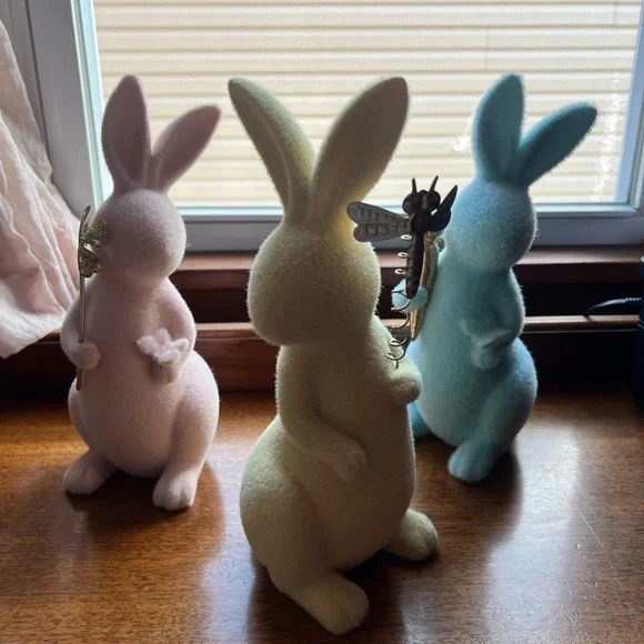 Colorful Pastel Bunny Trio Set - Picture 1 of 7